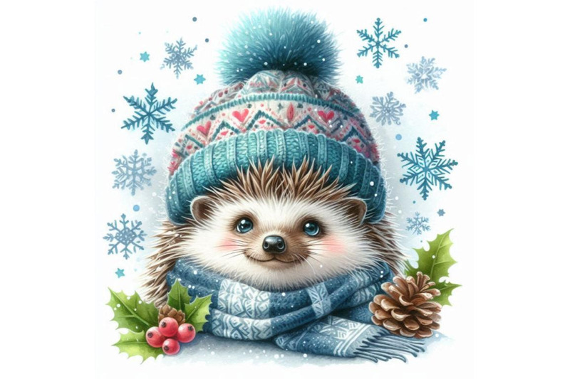 hedgehog-in-a-knitted-hat-with-snowflake-watercolor-winter-wild-fo