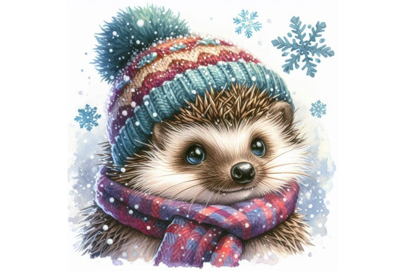 hedgehog-in-a-knitted-hat-with-snowflake-watercolor-winter-wild-fo