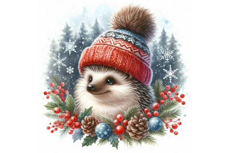 hedgehog-in-a-knitted-hat-with-snowflake-watercolor-winter-wild-fo