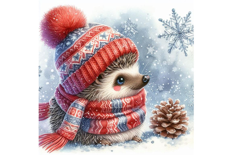 hedgehog-in-a-knitted-hat-with-snowflake-watercolor-winter-wild-fo