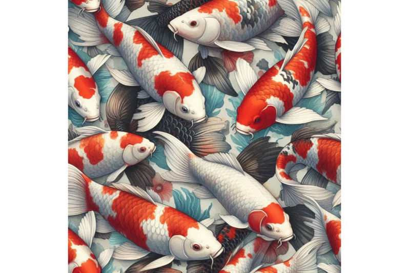 koi-carp-seamless-pattern-watercolor-fish-background-illustration