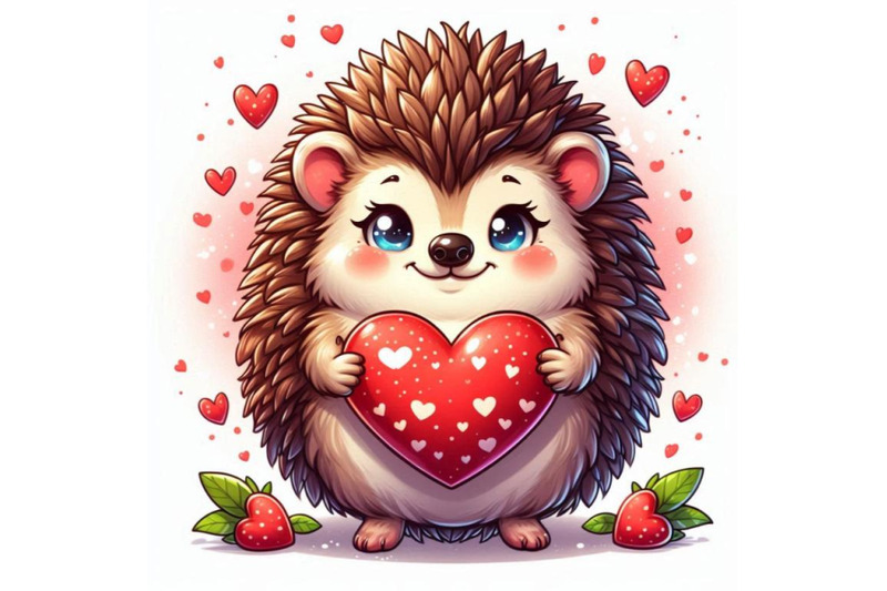 hedgehog-illustration-with-valentines-heart