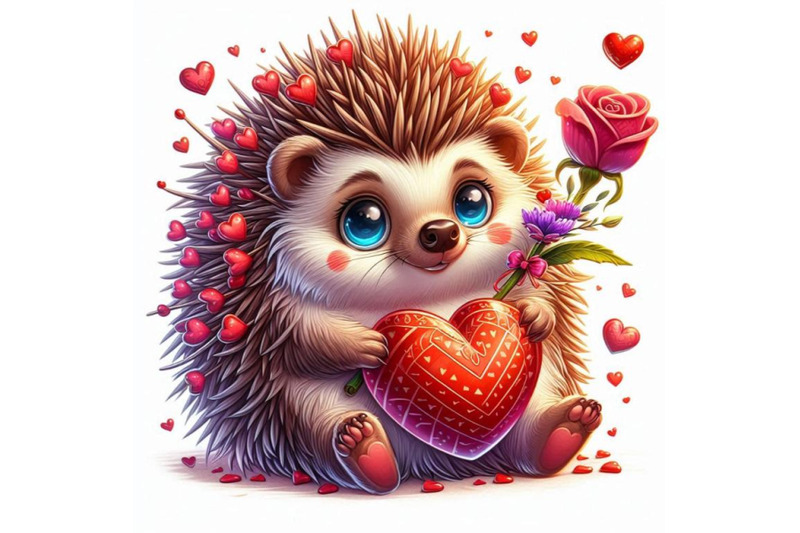 hedgehog-illustration-with-valentines-heart