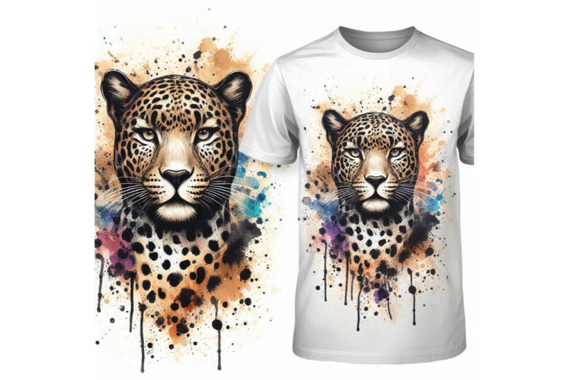 leopard-t-shirt-graphics-leopard-illustration-with-splash-watercolo