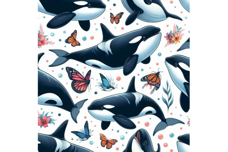 killer-whale-seamless-pattern