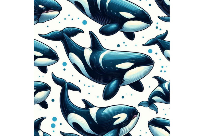 killer-whale-seamless-pattern