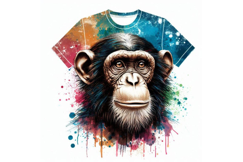 monkey-t-shirt-graphics-monkey-chimpanzee-illustration-with-splas