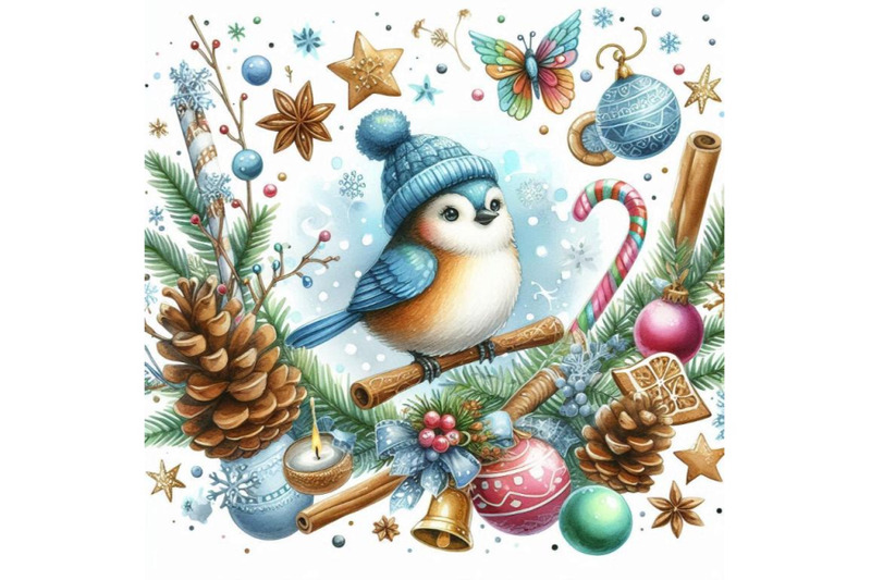 new-year-background-with-winter-elements-and-cute-bird-watercol