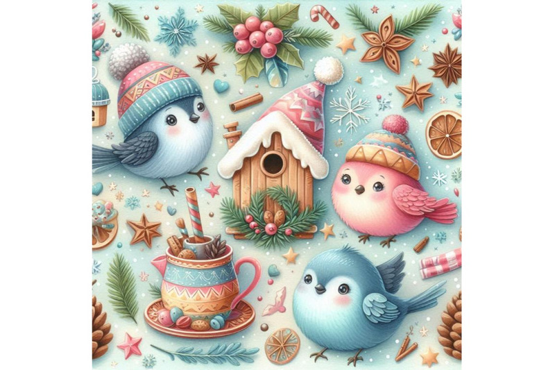 new-year-background-with-winter-elements-and-cute-bird-watercol