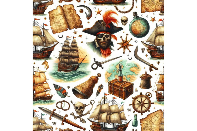 pirate-map-seamless-pattern-nautical-design-elements