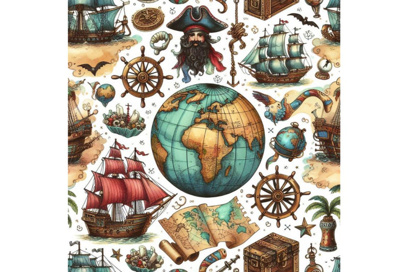 pirate-map-seamless-pattern-nautical-design-elements