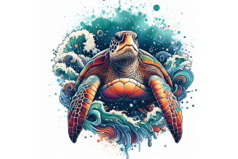 sea-turtle-t-shirt-graphics-sea-turtle-illustration-with-sp