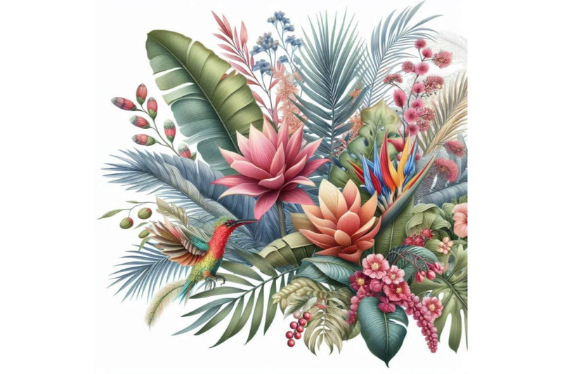 tropical-leaves-and-flowers-background