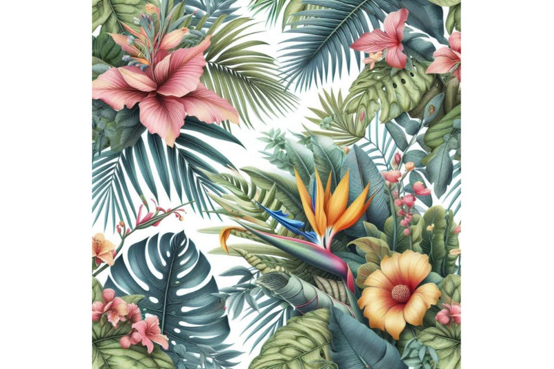 tropical-leaves-and-flowers-background