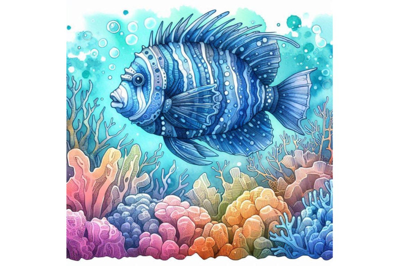 underwater-world-coral-reef-fish-watercolor-illustration