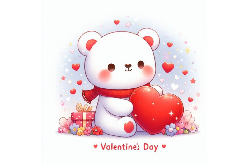 valentine-day-cute-white-bear-and-red-heart