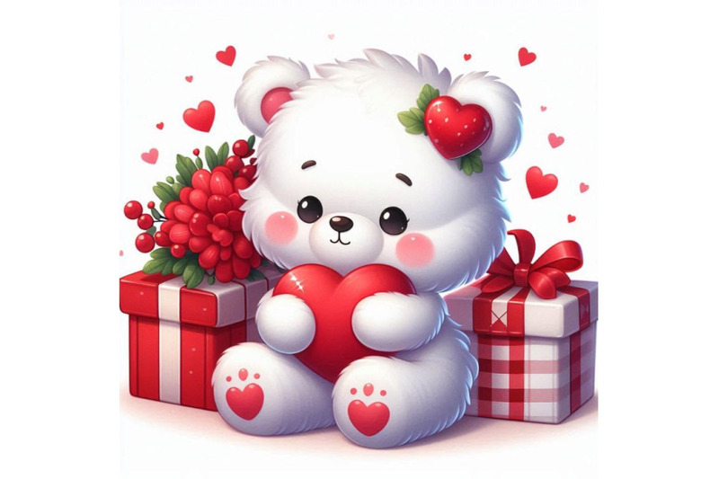 valentine-day-cute-white-bear-and-red-heart