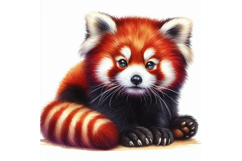 red-panda-hand-drawn-watercolor-illustration