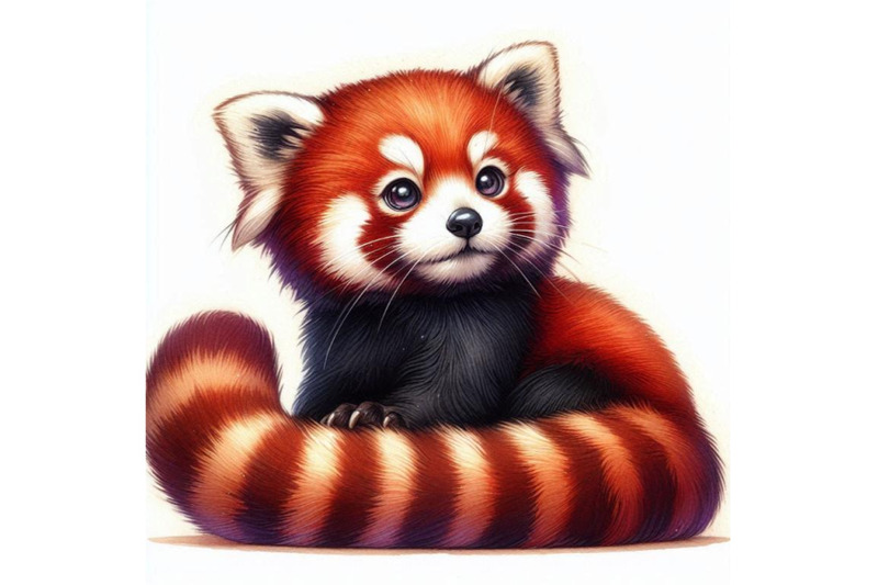 red-panda-hand-drawn-watercolor-illustration