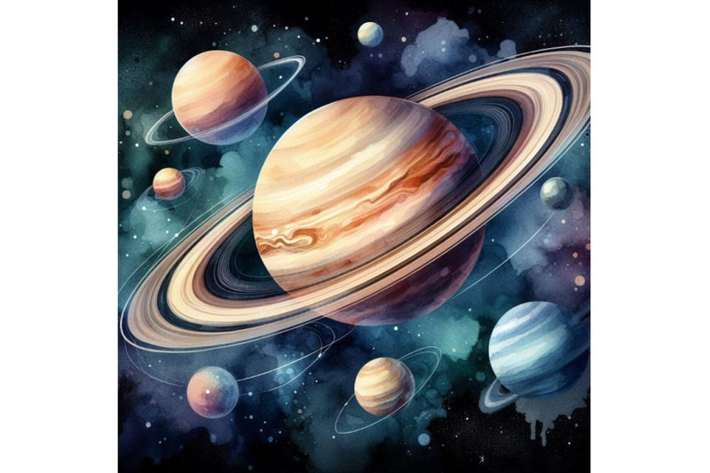 saturn-saturn-watercolor-background