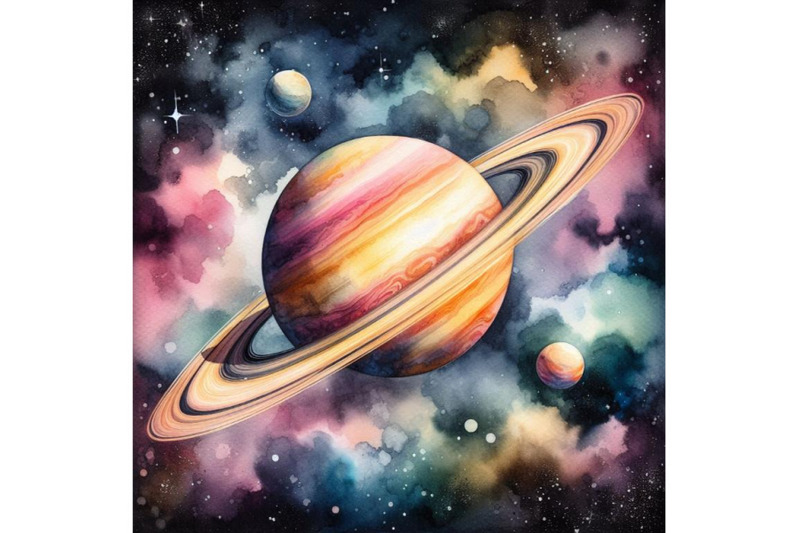 saturn-saturn-watercolor-background