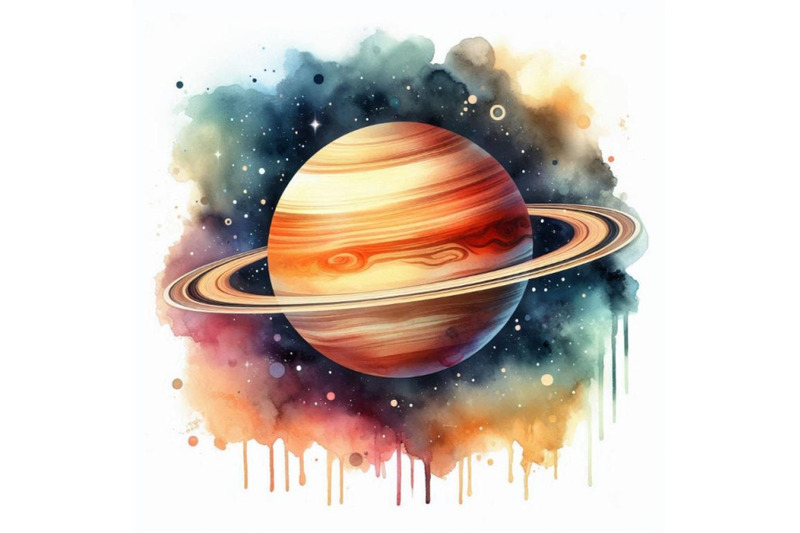 saturn-saturn-watercolor-background