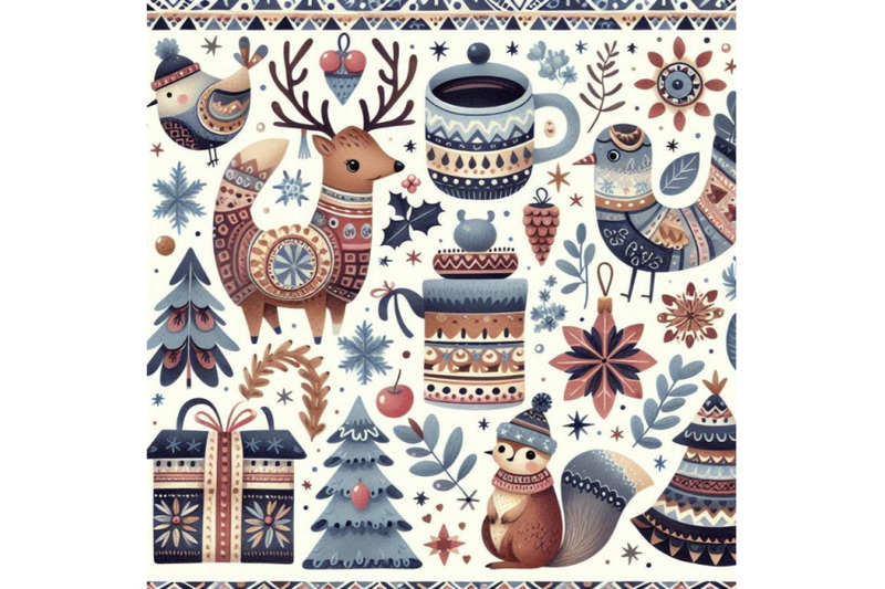 scandinavian-seamless-pattern-watercolor-christmas-illustration