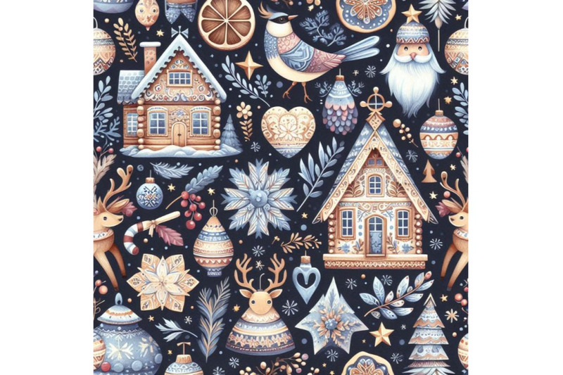 scandinavian-seamless-pattern-watercolor-christmas-illustration