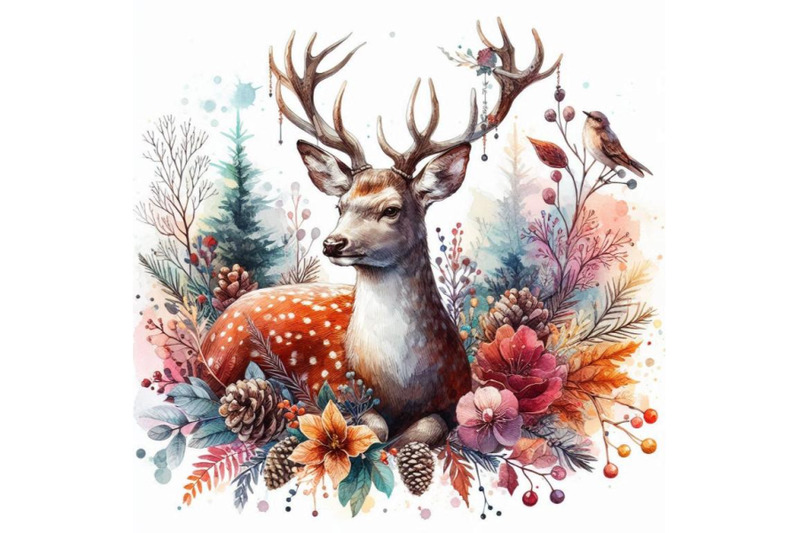 watercolor-deer-graphic-illustration