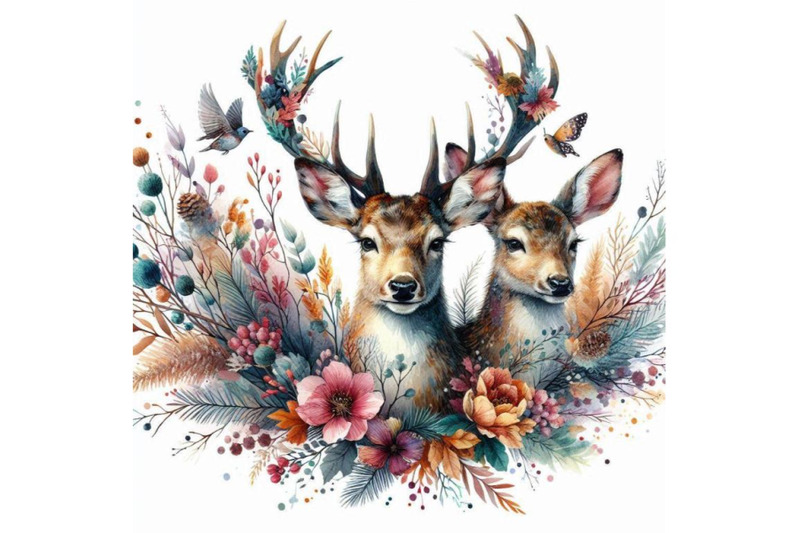 watercolor-deer-graphic-illustration