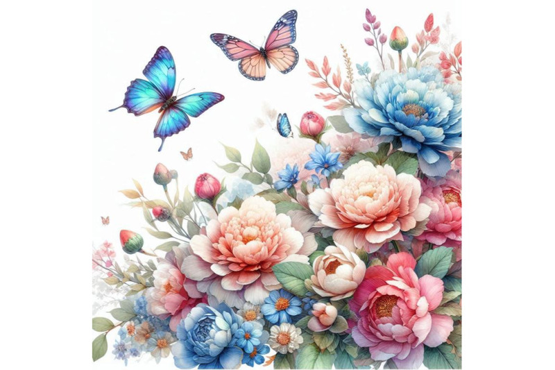 watercolor-flowers-and-butterfly-background