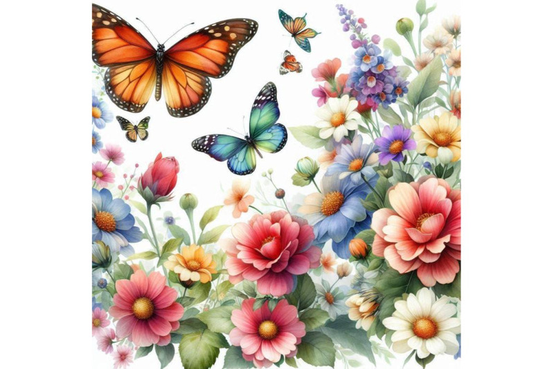 watercolor-flowers-and-butterfly-background