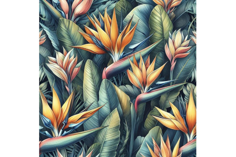 seamless-watercolor-pattern-of-paradise-garden-plant