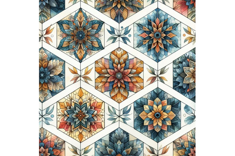 watercolor-hexagon-seamless-pattern