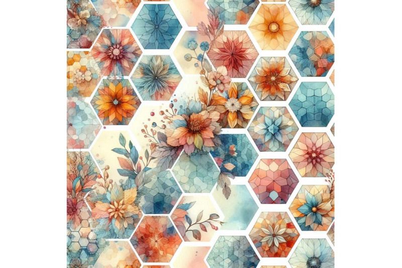 watercolor-hexagon-seamless-pattern