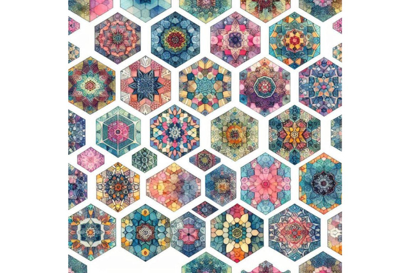 watercolor-hexagon-seamless-pattern