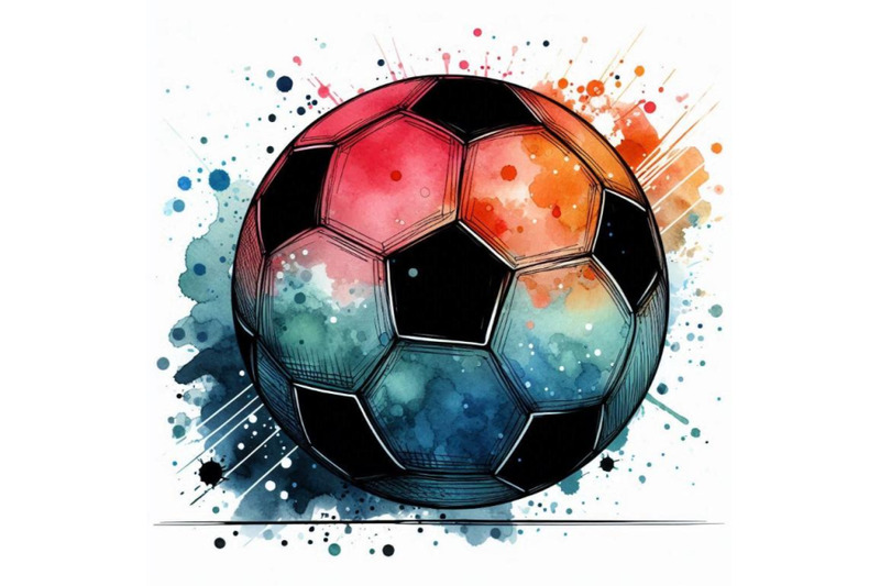 soccer-ball-football-watercolor-hand-drawn-illustration