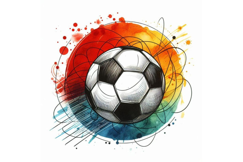 soccer-ball-football-watercolor-hand-drawn-illustration