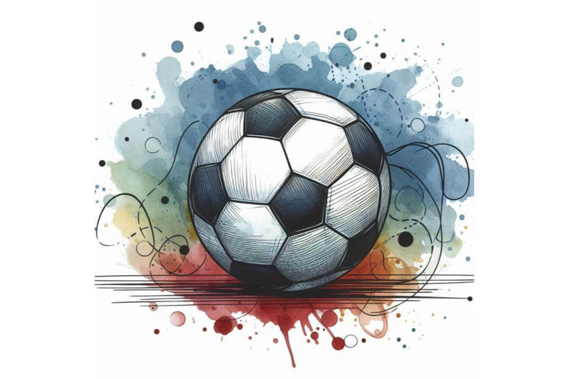 soccer-ball-football-watercolor-hand-drawn-illustration