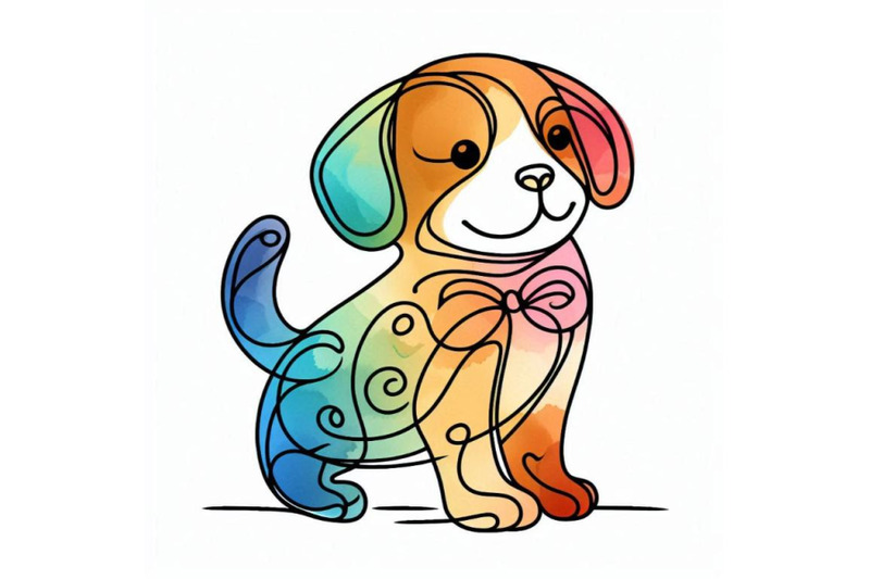 funny-dog-cute-puppy-watercolor-hand-drawn-illustration