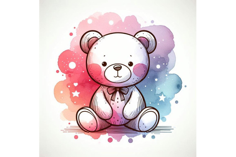 cute-teddy-bear-watercolor-illustration