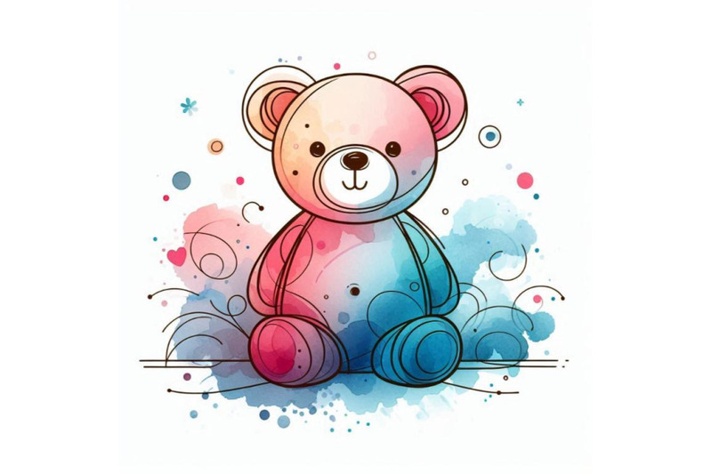 cute-teddy-bear-watercolor-illustration