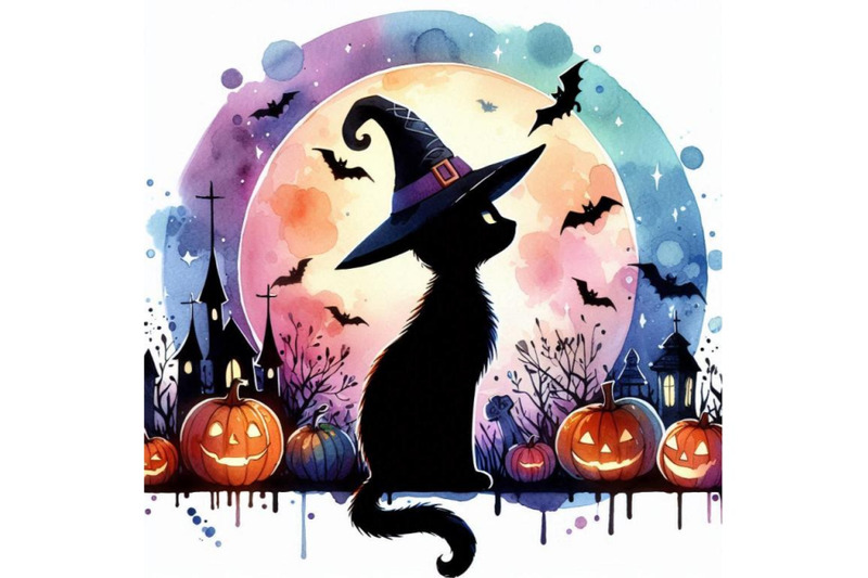 halloween-cat-witch-watercolor-illustration-backgr