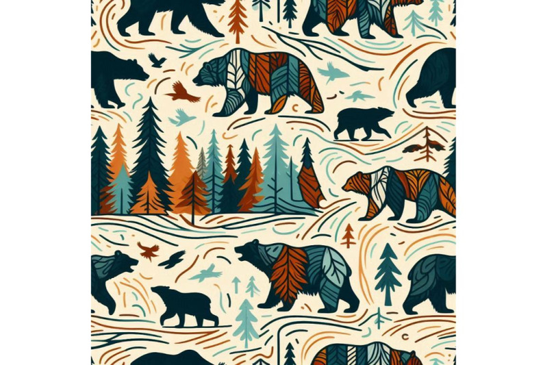 forest-seamless-pattern-wildlife-pattern-grizzly-be