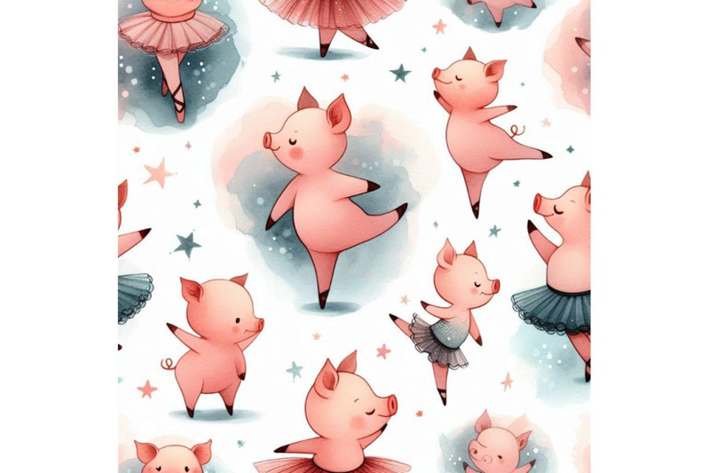 cute-pig-seamless-pattern-watercolor-ballet-backg