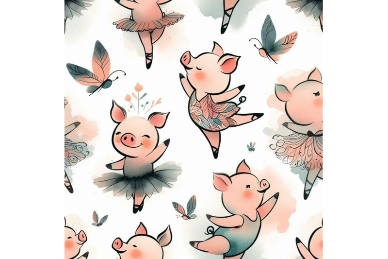 cute-pig-seamless-pattern-watercolor-ballet-backg