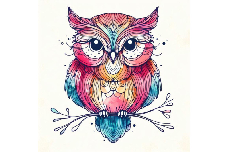 cute-owl-watercolor-owl-owl-tee-shirt-illustration