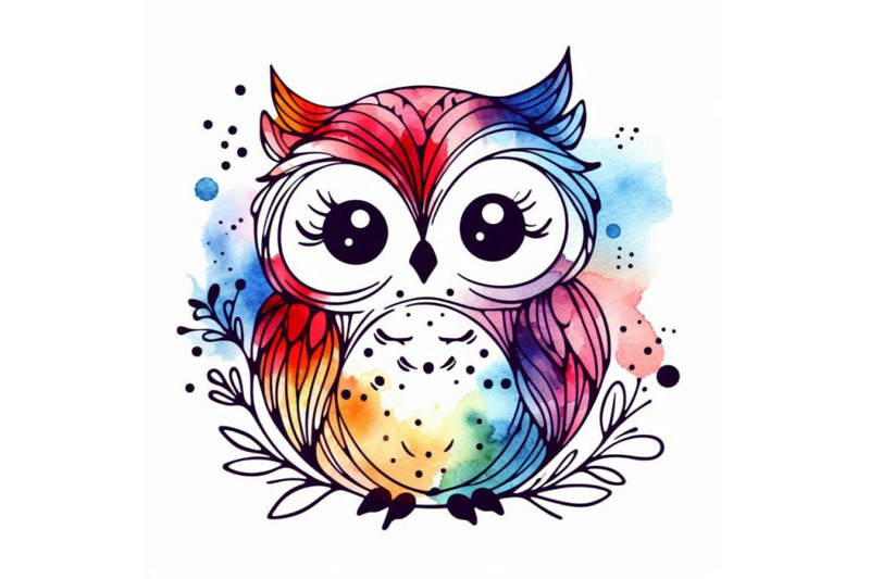 cute-owl-watercolor-owl-owl-tee-shirt-illustration