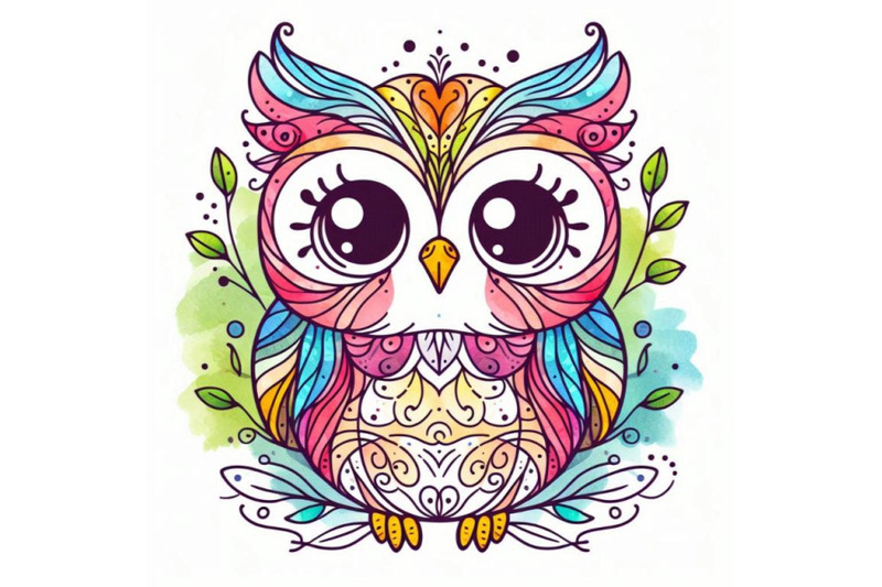 cute-owl-watercolor-owl-owl-tee-shirt-illustration