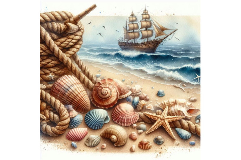 seashell-and-ship-rope-background-with-sea-sand